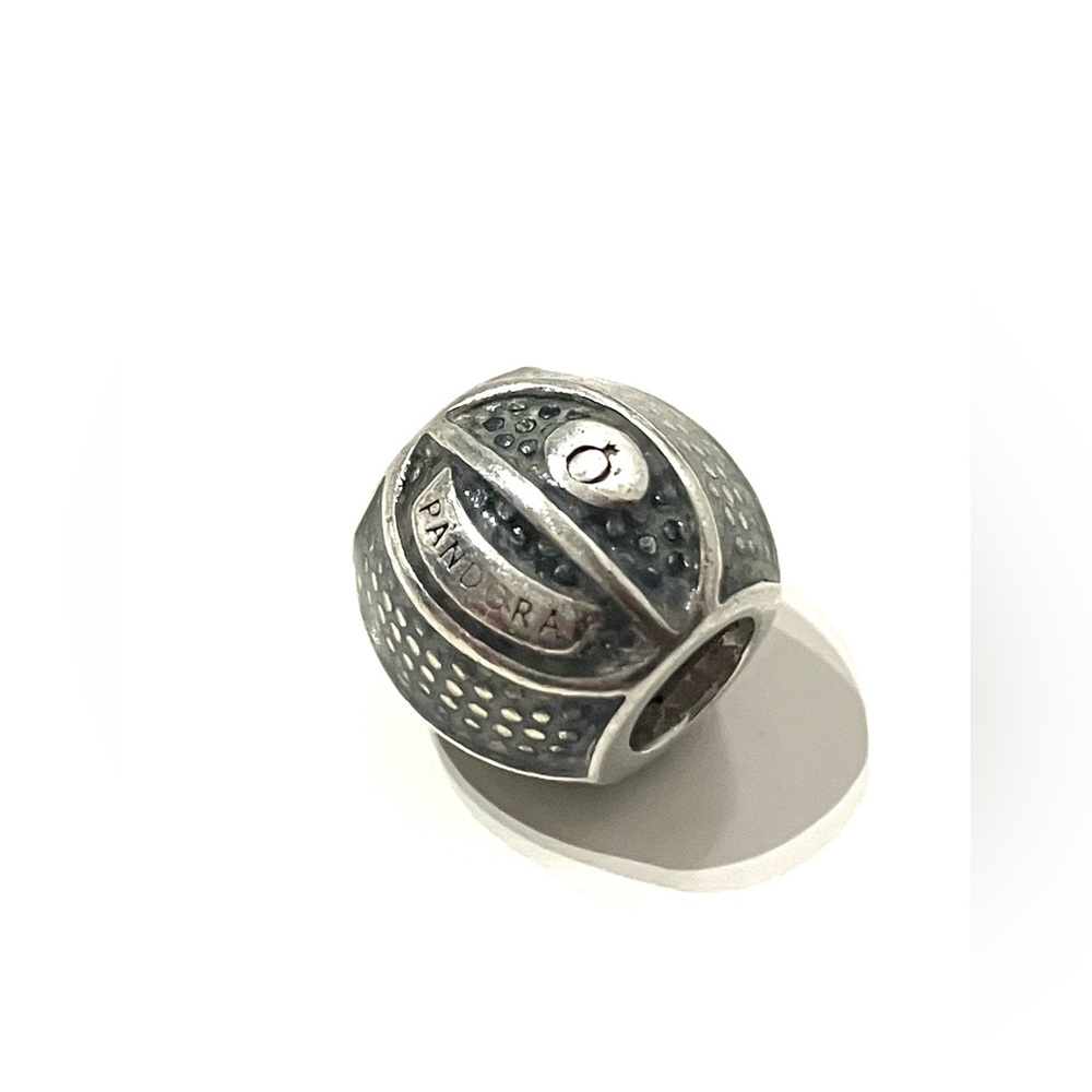 Retired Pandora 925 Basketball Clear Enamel Bracelet Charm